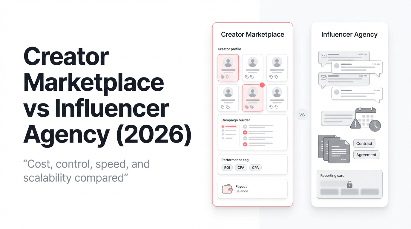 Creator Marketplace Comparison vs Influencer Agency (2026)